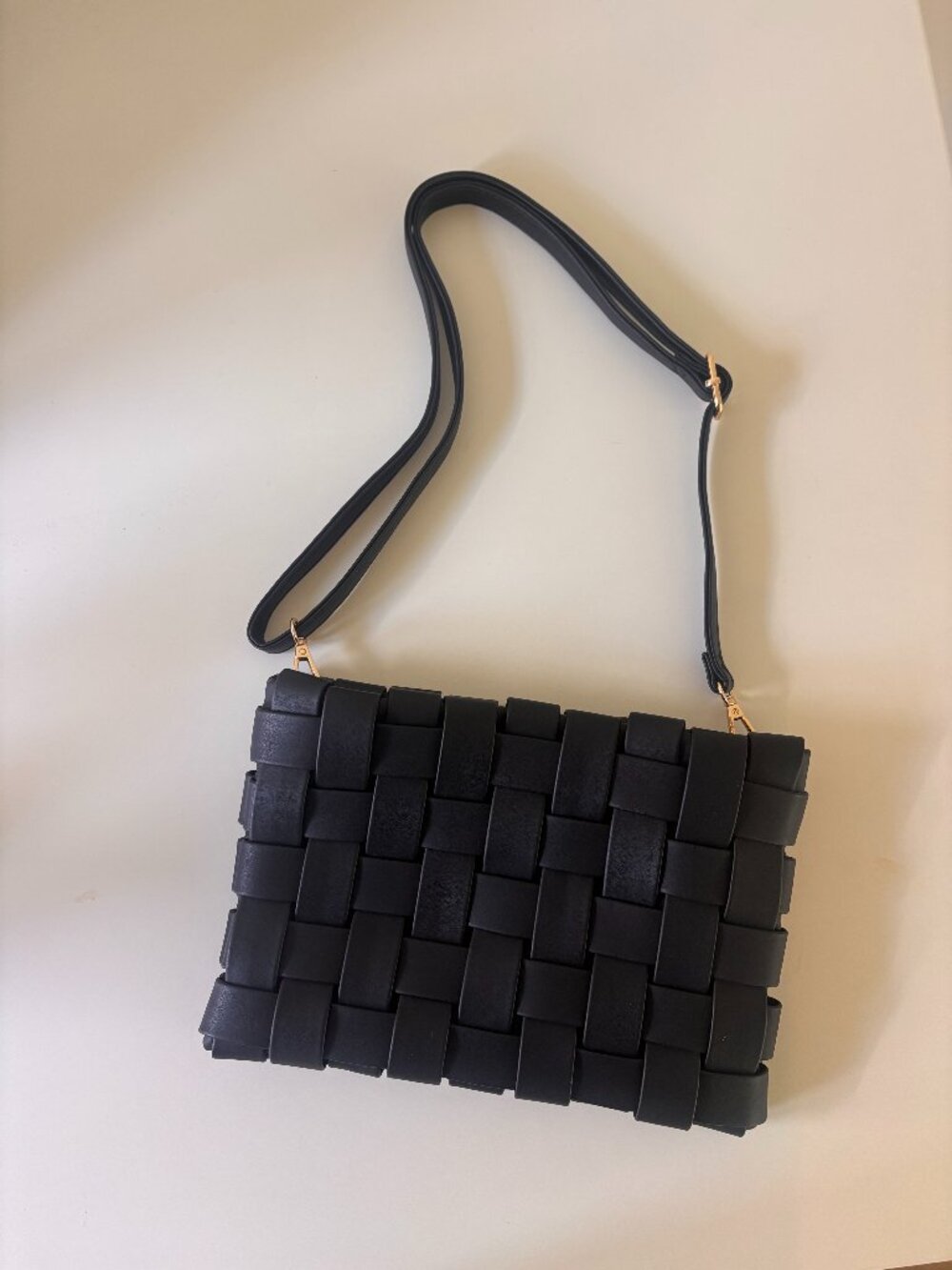 Anthropologie Lindy Woven Clutch- Black, *LIKE NEW*